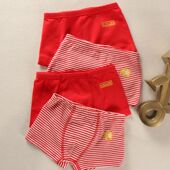 中大男女童平角四角裤 中国新年儿童红裤 衩大红色红氨棉弹力修款