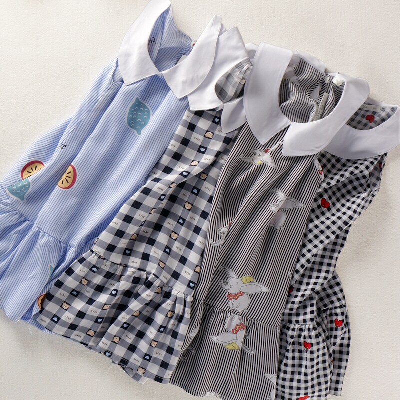 凉感府绸人棉超薄夏季公主小孩儿童中大童连衣裙子邻家女孩3-10岁