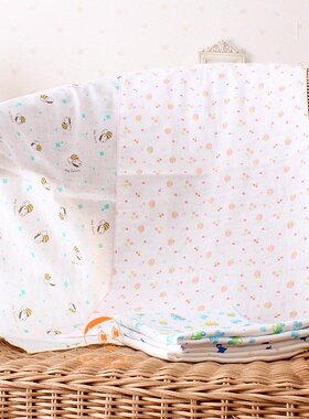 日系婴儿双层纱布洗澡巾宝宝纯棉全棉毛巾浴巾枕巾长巾73*32CM