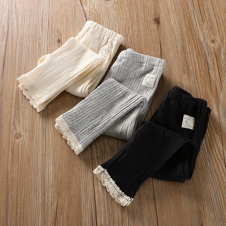 日系童装2018秋冬女童宝宝婴儿幼儿高弹纯棉提花打底长裤蕾丝花边,童装/婴儿装/亲子装,裤子,淘宝优惠券,粉丝福利购,淘宝优惠卷