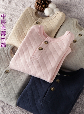 日韩小正太 男女童小宝宝秋冬家居保暖里外全棉套头上衣80-100码