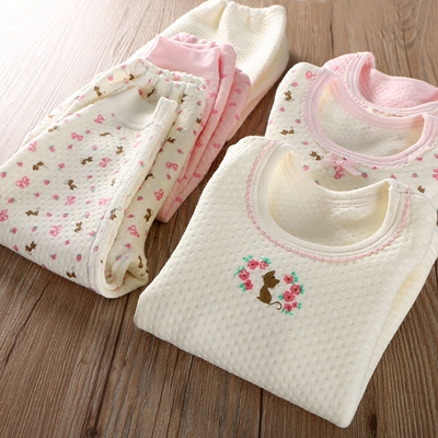 冬季加厚三层保暖纯棉内衣套装