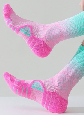 运动袜高帮专业实战训练中筒男女秋冬透气毛巾底美式篮球袜精英袜