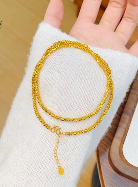 金包银爆闪蹦迪珠手环高级感记忆弹力项链 金包银蹦迪项链