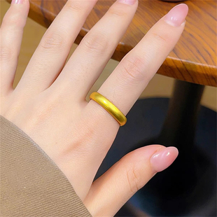 金包银古法素圈戒指女男款闭口素圈光面戒指