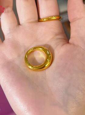 金色饰品金色戒指女款轻奢小众高级感指环日常通勤食指戒女