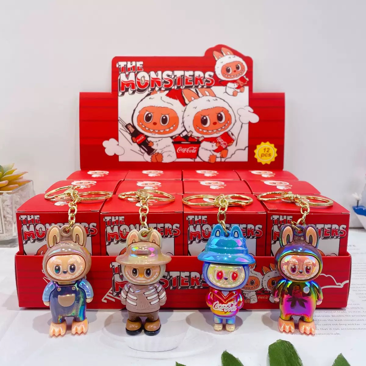 新款拉布布盲盒挂件可乐可爱labubu公仔背包挂件汽车钥匙链圈挂饰