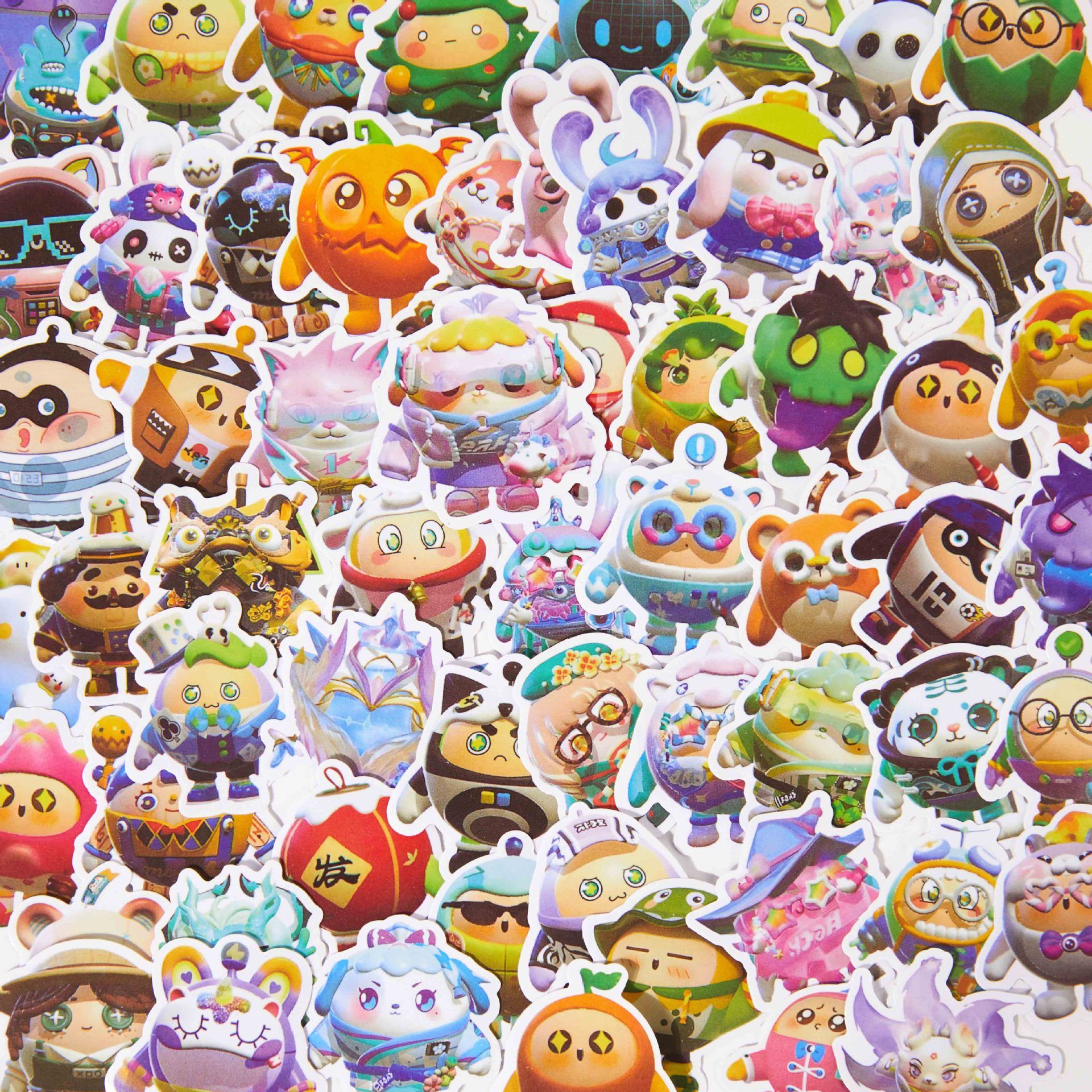 61张蛋仔派对贴纸表情防水q版手账3d立体新赛季搞笑沙雕咕卡贴纸B