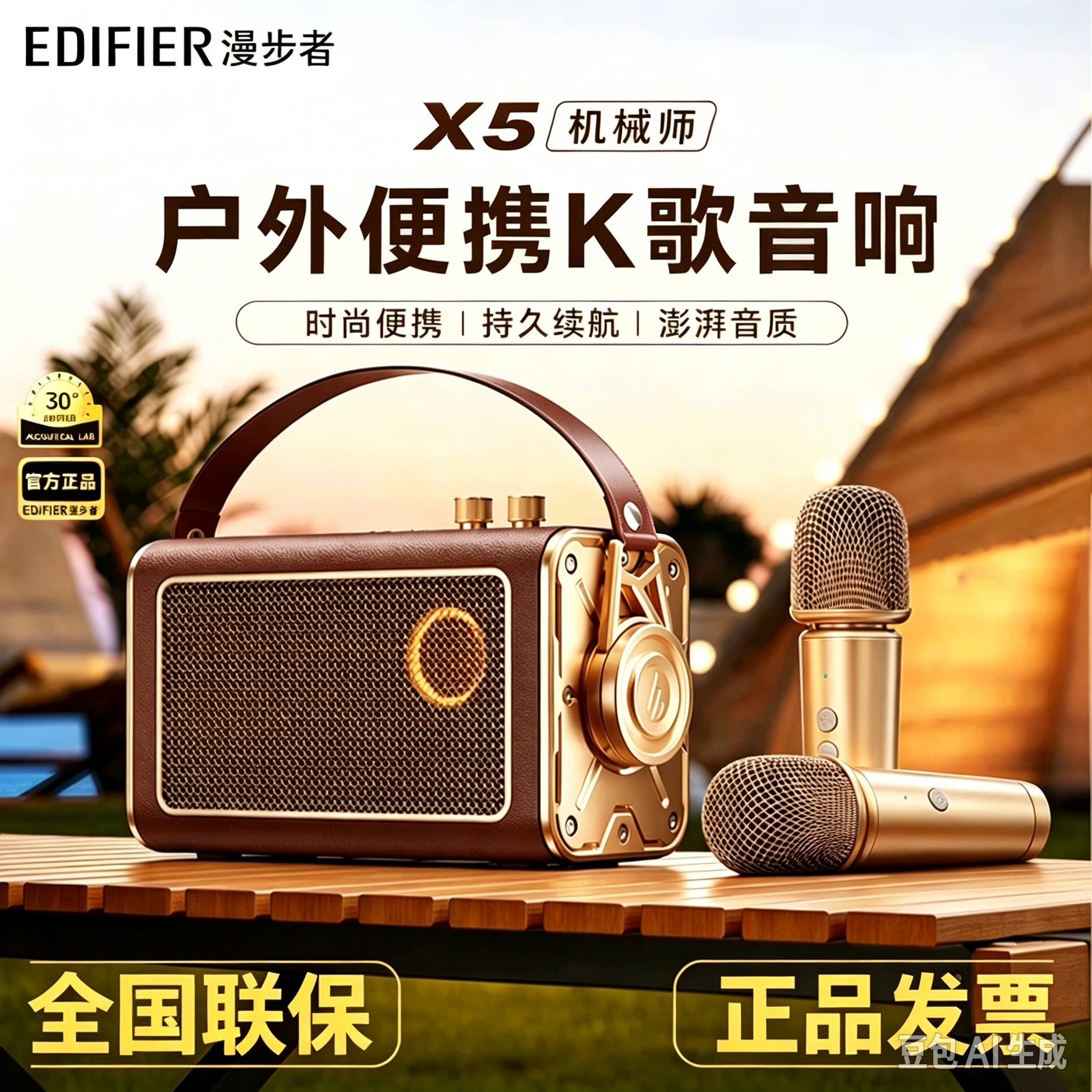 Edifier/漫步者 机械师X5蓝牙音响点歌机电视K歌OK无线话筒音箱