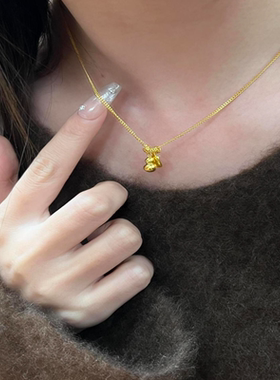 金色招财福禄葫芦项链女ins新中式小众轻奢精致高级感新款锁骨链