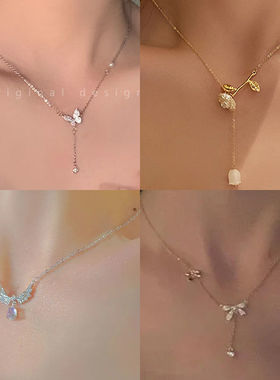 925珍珠蝴蝶珍珠项链女