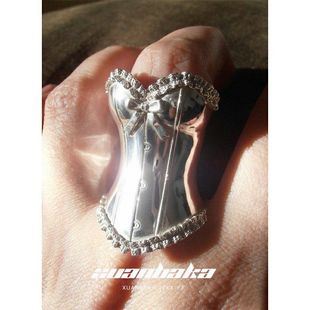 公主裙摆 法式淑女风银色戒指女小众设计个性独特不撞款百搭指环