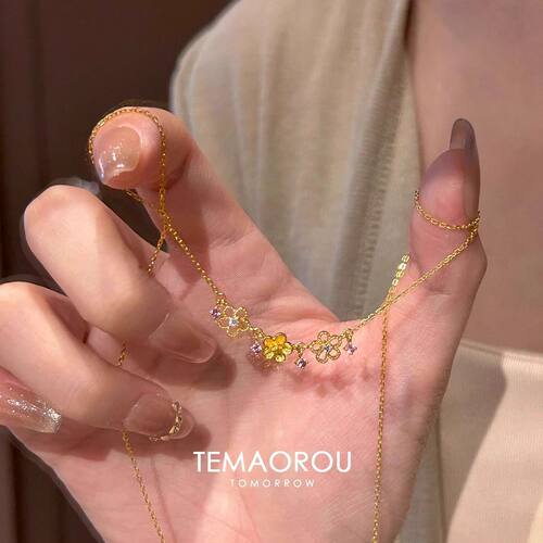 「夏日繁花」镂空小花项链2026新款爆闪甜美气质送礼物锁骨链
