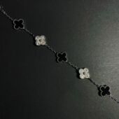 Vintage古著 独特设计银色贝母熊猫.手链 leave Eternal four