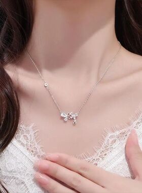 梦幻蝴蝶吊坠项链女时尚小香风轻奢小众设计高级感精致百搭锁骨链