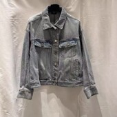 2026春宽松休闲翻领夹克高级漂亮短款 韩国代购 SYSTEM 牛仔外套女