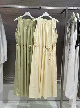 LI+商场同款夏季无袖圆领串珠度假风森系文艺范连衣裙125240C7297