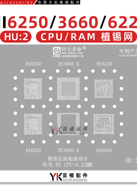 适用华为/海思/麒麟659/HI6250/HI3660/HI6220/CPU/RAM上层植锡网