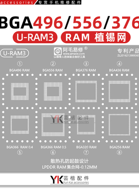 BGA496/556/376/436/336/320/256/运存上盖硬盘LPDDR植锡网绿油网
