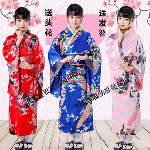 古装男童女童日本儿童和服复古万圣节学生演出舞蹈表演日式COS服