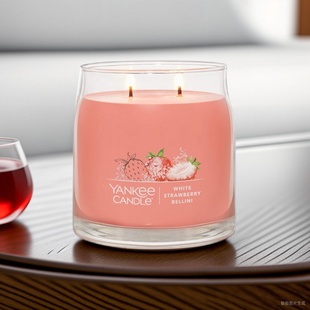 圣诞节 送点火器美国扬杨洋基yankee雅致手绘大瓶双烛芯蜡礼567克
