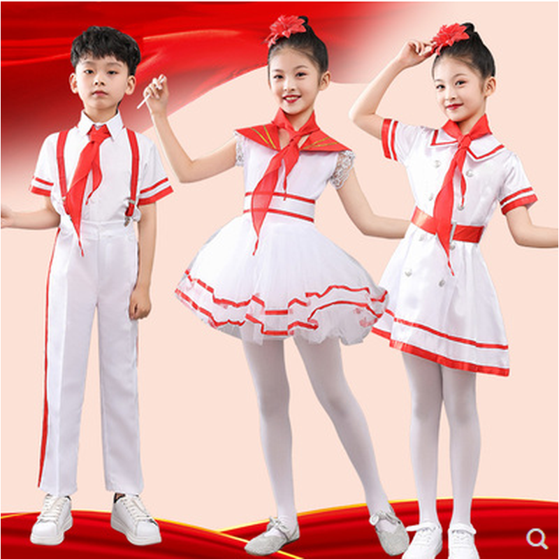 元旦红星闪闪演出服儿童合唱服小学生歌唱祖国表演服红领巾舞蹈服