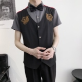 714A-H665P55控79/2025新款夏季ktv酒吧理发店工作服衬衫假两件，男装衬衫，星座714A（原电商C314）