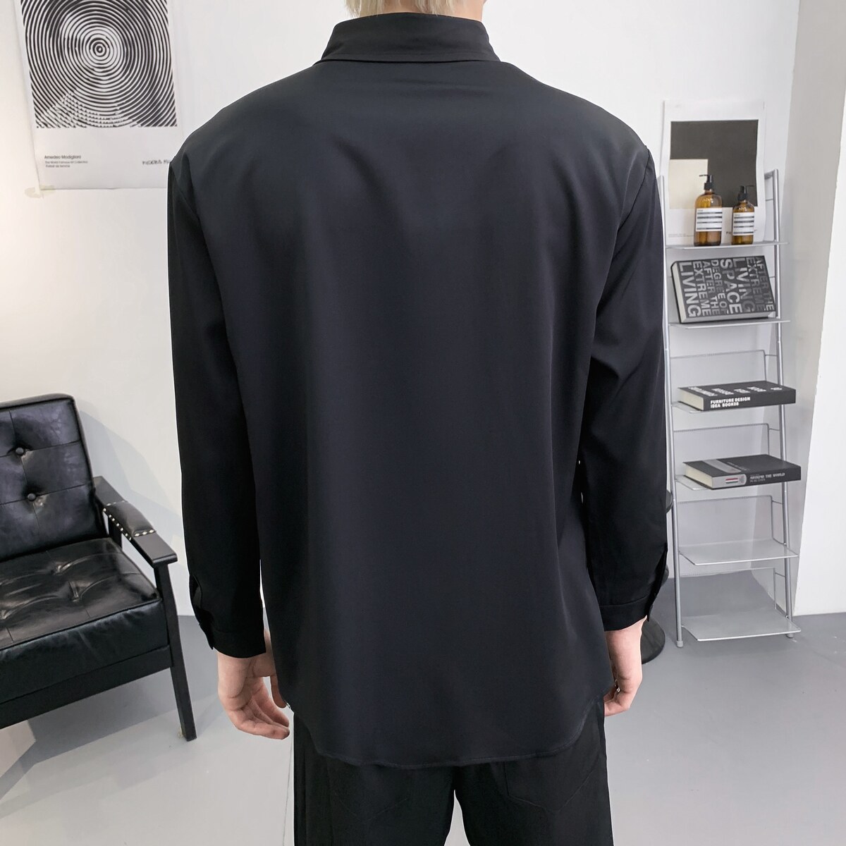 714A-F3063P50控69/2025秋季新款日系韩版发型师工作服衬衫潮制服,男装衬衫,星座714A（原电商C314）