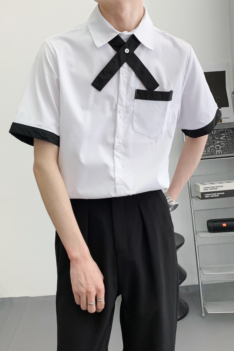 714A-C668P40控59/2025夏季餐厅美发厅奶茶店酒吧工作服衬衫制服,男装衬衫,星座714A（原电商C314）
