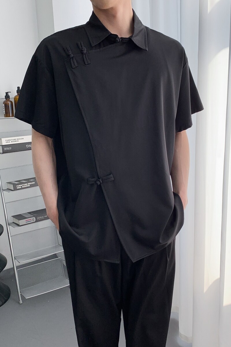 714A-F3070P50控79/2025夏季风复古宽松短袖衬衫餐厅发型师服,男装衬衫,星座714A（原电商C314）
