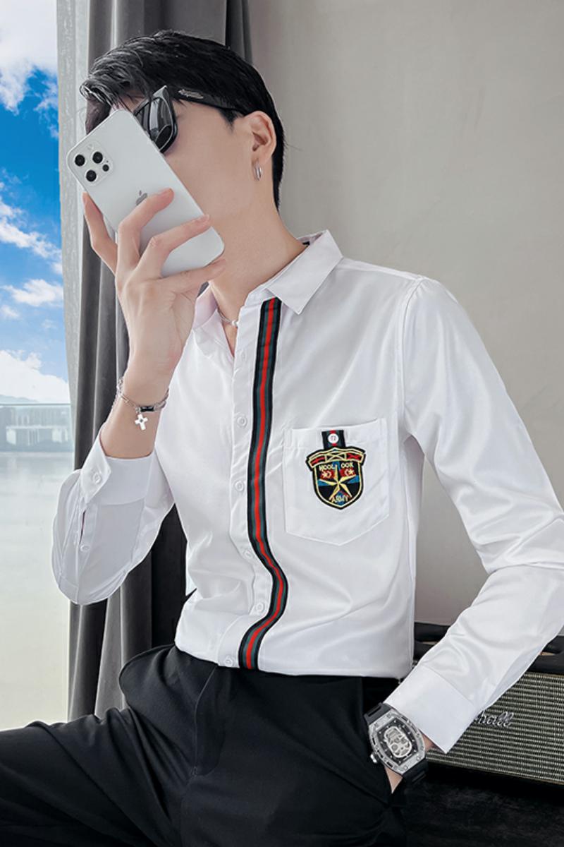 714A-TD512特P35控55/社会小伙风2025春长袖衬衫型男空少制服衬衣,男装衬衫,星座714A（原电商C314）