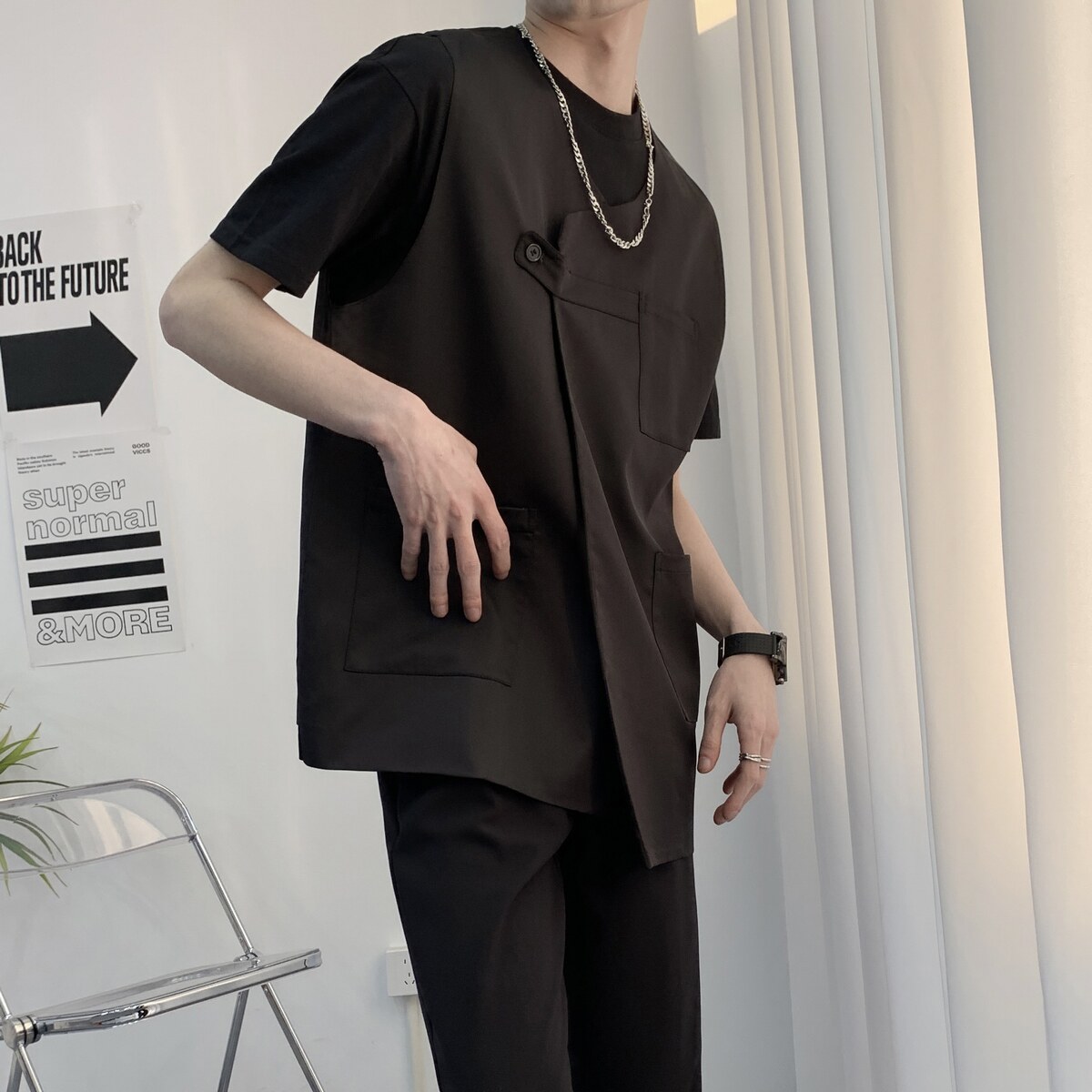 714A-M3050P45控69/2025春季新款男女发型师工作服马甲餐厅奶茶店,男装背心/马甲,星座714A（原电商C314）