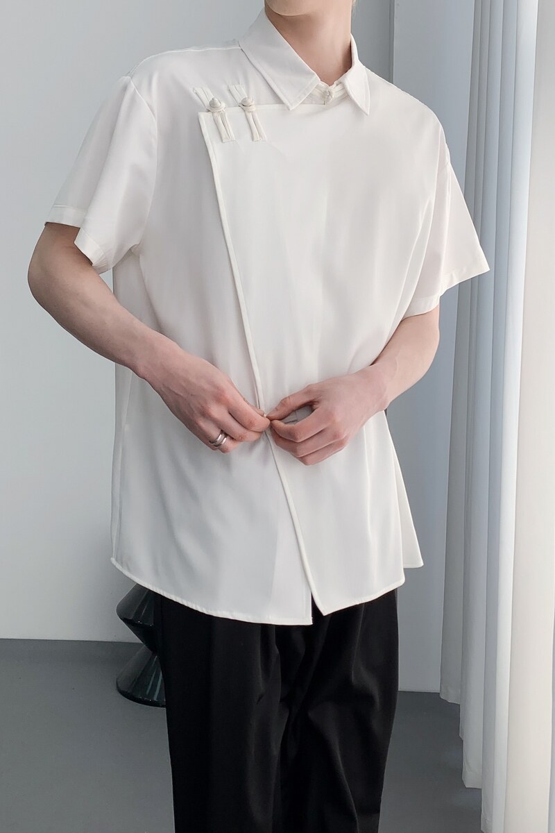 714A-F3070P50控79/2025夏季风复古宽松短袖衬衫中餐厅酒店服,男装衬衫,星座714A（原电商C314）