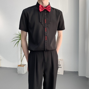 714A-C631P40控59/2025夏季新款短袖衬衫半袖工作服衬衫礼服图片
