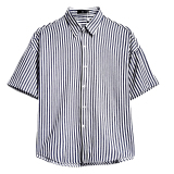 714A-D645P45/店主风2025夏条男士短袖衬衫宽松工作服衬衣条纹，男装T恤，星座714A（原电商C314）