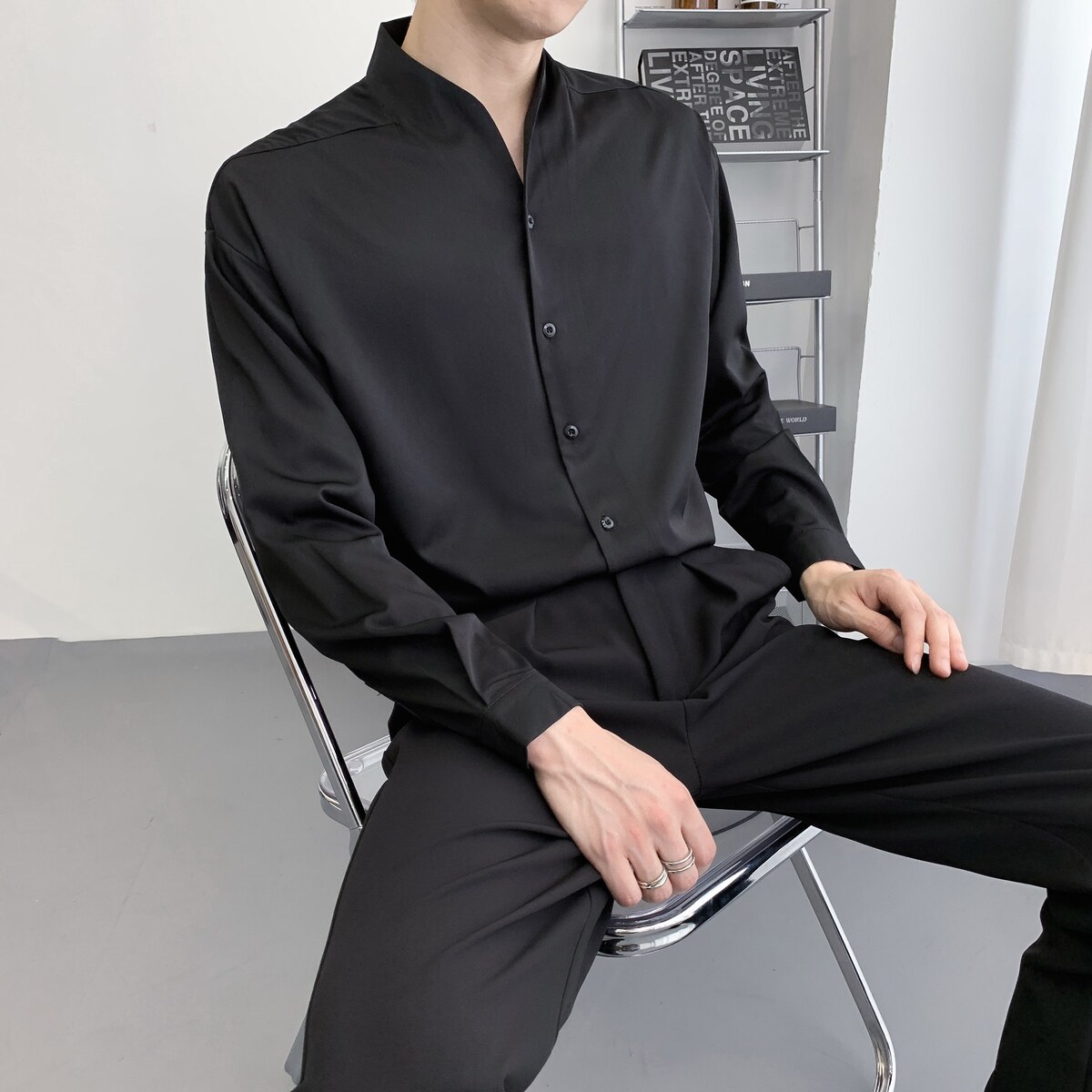 714A-D3041P45控69/2025春季新款日系宽松理发店工作服潮流衬衫,男装衬衫,星座714A（原电商C314）