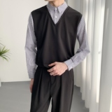 714A-H3049P55控88/2025春季新款工作服衬衫衬衣假两件条纹拼接，男装衬衫，星座714A（原电商C314）