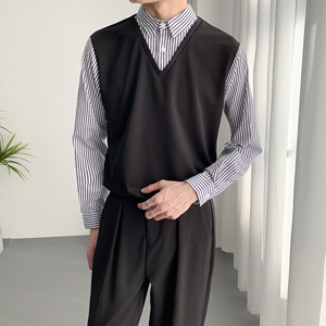 714A-H3049P55控88/2025春季新款工作服衬衫衬衣假两件条纹拼接,环卫所工作穿搭小个子图片