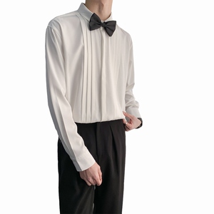 714A-D3051P45控69/2025春季新款酒吧发型师工作服伴郎礼服衬衣图片