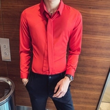 714-D18P45/店主风2025春季韩版修身工作服衬衫发型师夜店装衬衣，男装衬衫，星座714(原C313)