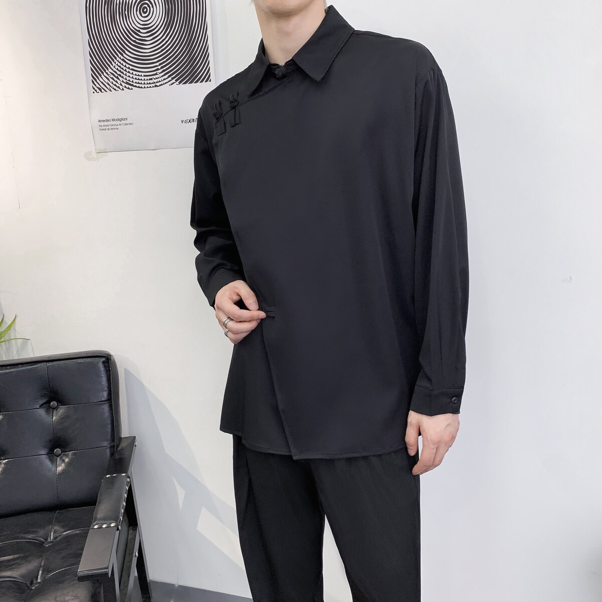 714A-F3061P50控69/2025秋季风宽松潮流衬衫餐厅发型师制服,男装衬衫,星座714A（原电商C314）