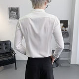 714A-D18特P35控59/2025秋季简约男士白衬衫理发店酒吧夜店工作服，男装衬衫，星座714A（原电商C314）