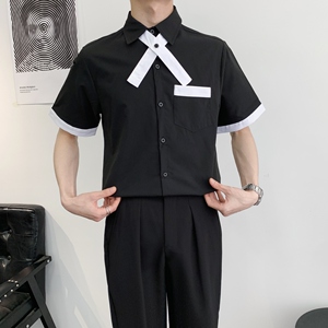 714A-C668P40控59/2025夏季短袖工作服衬衫餐厅美容美发制服衬衣图片