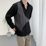 714A-H3010P55控88/2025秋季新款美发厅工作服衬衫假两件马甲衬衣，男装衬衫，星座714A（原电商C314）