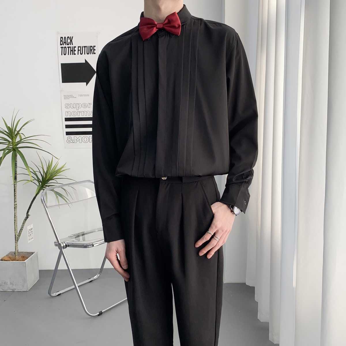 714A-D3051P45控69/2025春季新款酒吧发型师工作服伴郎礼服衬衣，男装衬衫，星座714A（原电商C314）