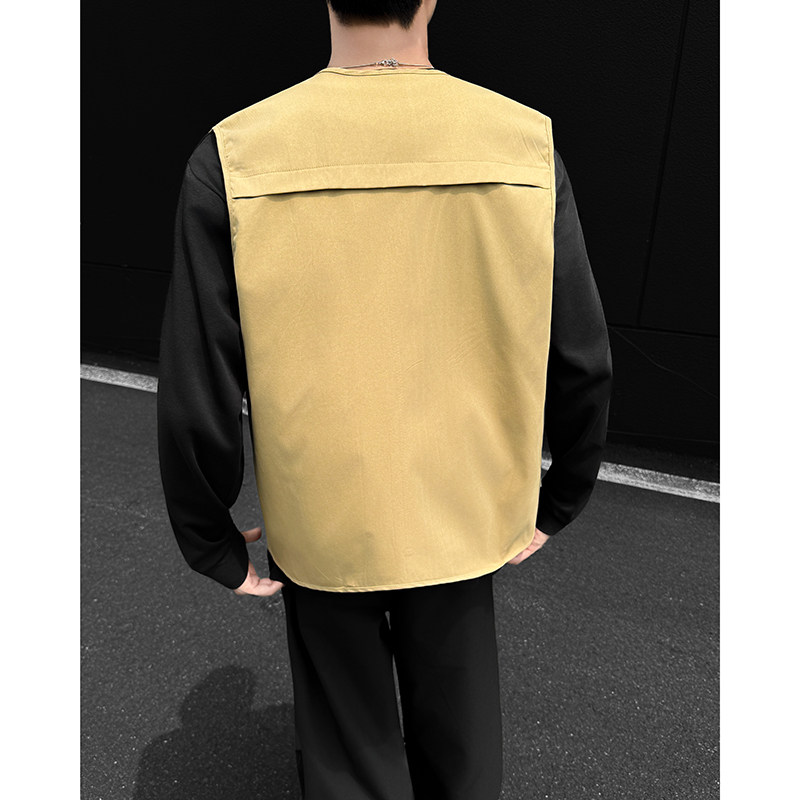714A-M3097P48控79/2025秋季新马甲工作服坎肩美式多口袋工装休闲,男装背心/马甲,星座714A（原电商C314）