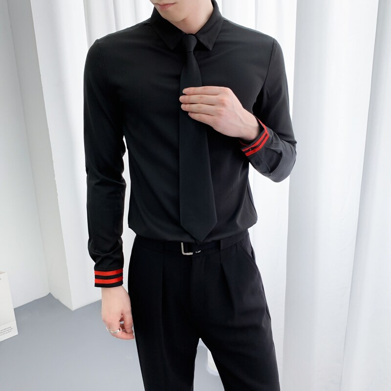 714A-D3038送黑领带P45控69/2025春季男士修身商务上班白衬衫制服,男装衬衫,星座714A（原电商C314）