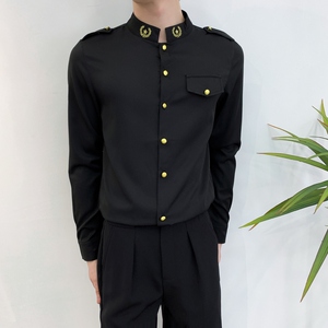 714A-D610P45控69/2025春季新款空少服衬衫男士少爷装衬衣团体服图片