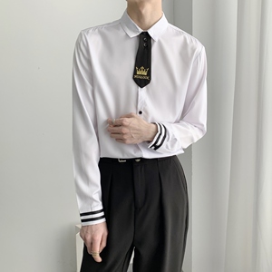 714A-D609P45控69/2025春季新款空少衬衫领带款修身工作服衬衣图片