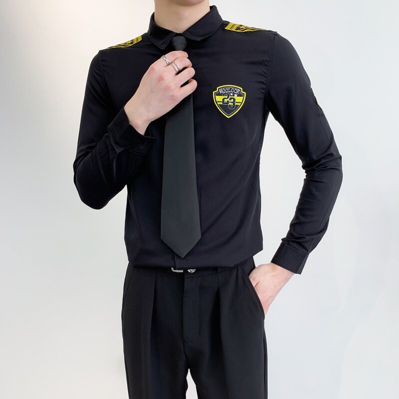 714A-D516P45控69/2025春季男士修身简约空少衬衫ktv少爷衬衣制服,男装衬衫,星座714A（原电商C314）